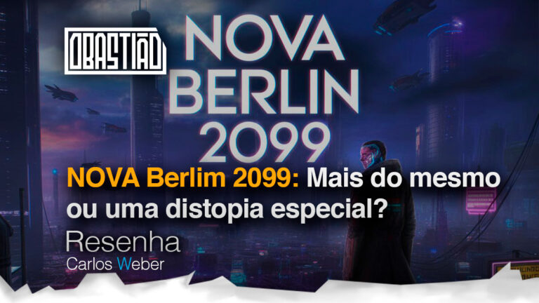 Capa do livro NOVA Berlim 2099 com visual cyberpunk, neon e cidade futurista